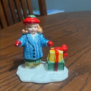 Department 56 Holiday Figurine with Blue Coat and Red Hat